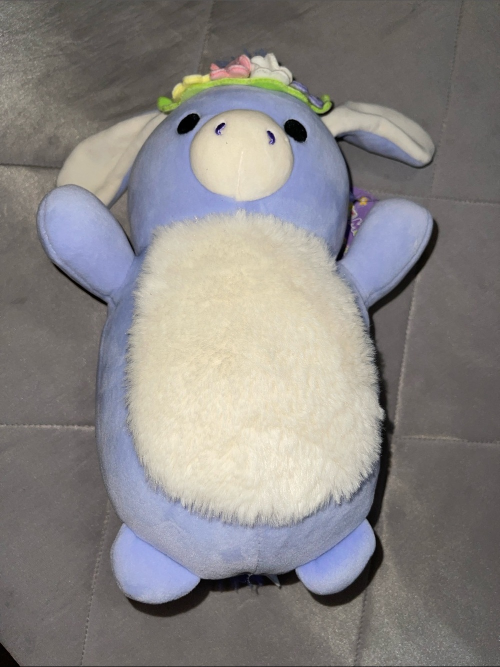Squishmallows Hug Mees “Milanda” | Pastel Donkey Plush | Easter Floral Crown